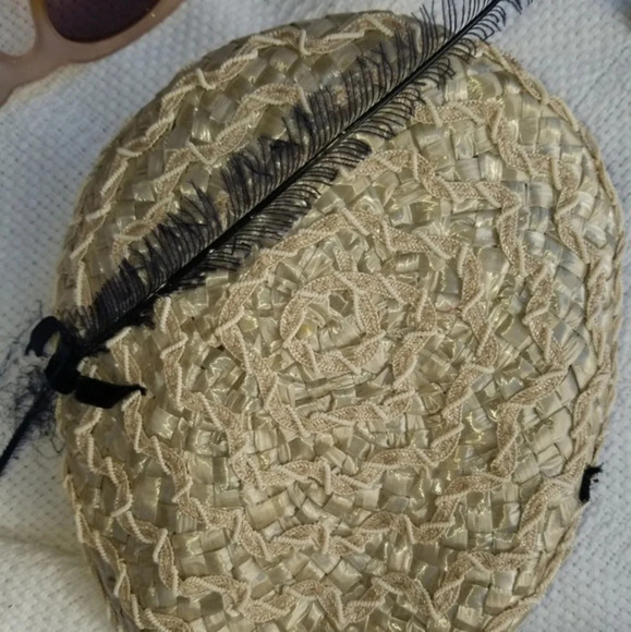 Vintage straw and ribbon‎ "beret" fascinator - Picture 6 of 8